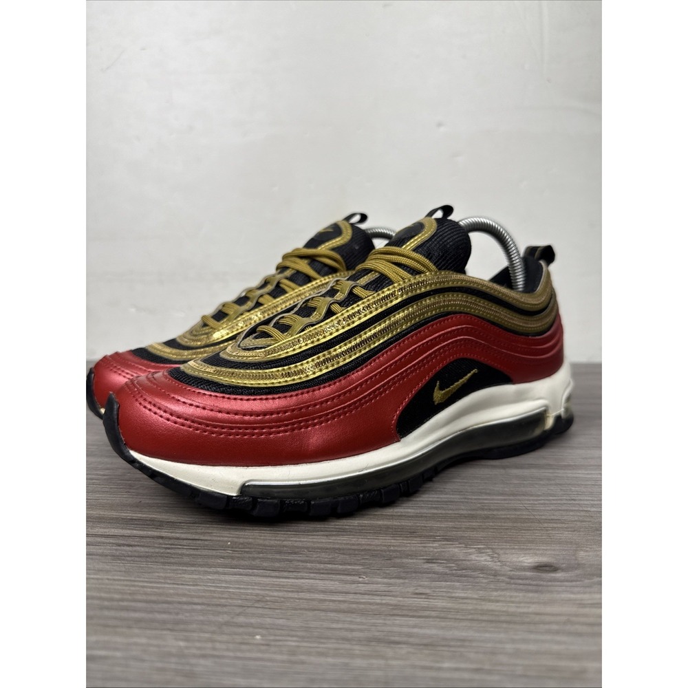 Nike Air Max 97 Red Gold Sequin Women's Sneaker Size 9 CT1148-600